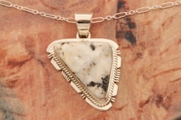 Native American Jewelry White Buffalo Turquoise Pendant